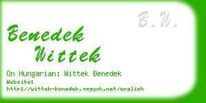 benedek wittek business card